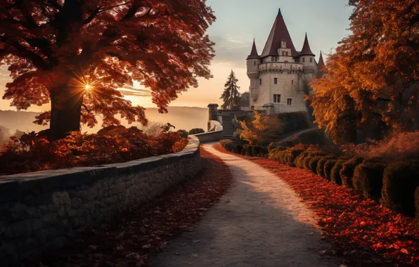 Картинка осень, замок, landscape, autumn, castle, ancient
