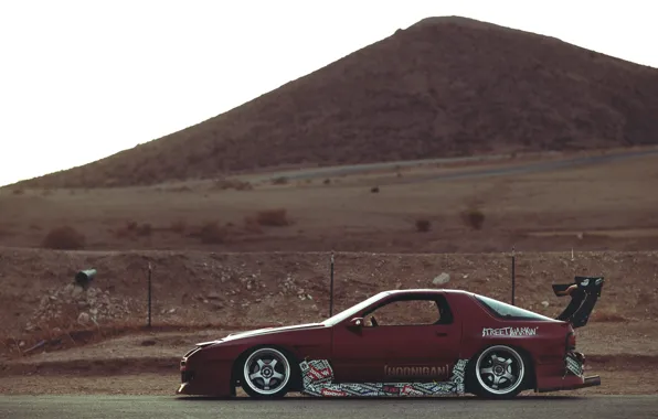 Картинка пустыня, mazda, rx7, мазда