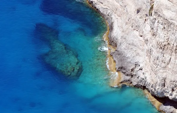 Картинка море, волны, пейзаж, скала