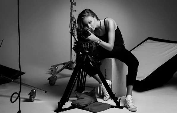 Black&white, girl, canon, photographer, camera, model, hair, look