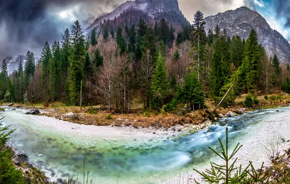 Картинка Природа, Горы, Панорама, Италия, Реки